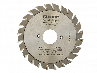 Пильный диск Guhdo 2055.100.22 (100х22х2,8-3,6 z2х12 V)