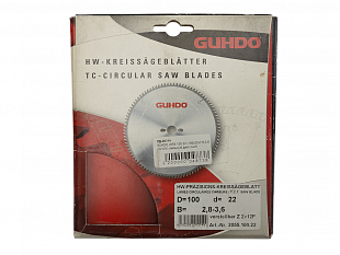 Пильный диск Guhdo 2055.100.22 (100х22х2,8-3,6 z2х12 V)